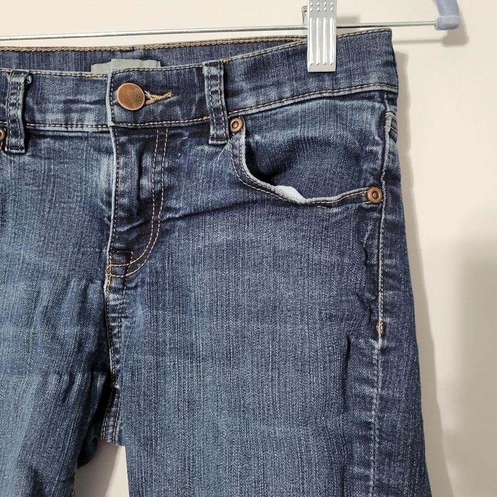 New York & Company Blue Long Inseam Denim Shorts
